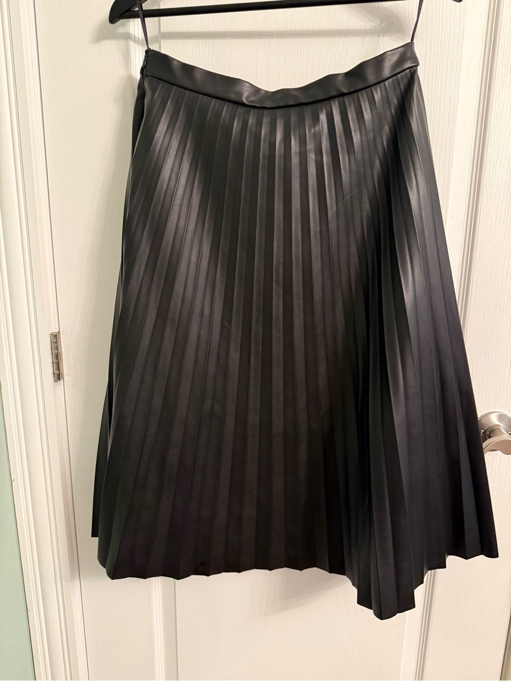 7 for all mankind pleated leather skirt